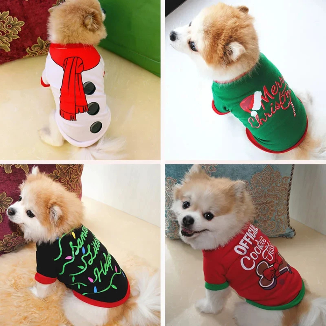 Camiseta Roupinha Pet Natalina Ano Novo