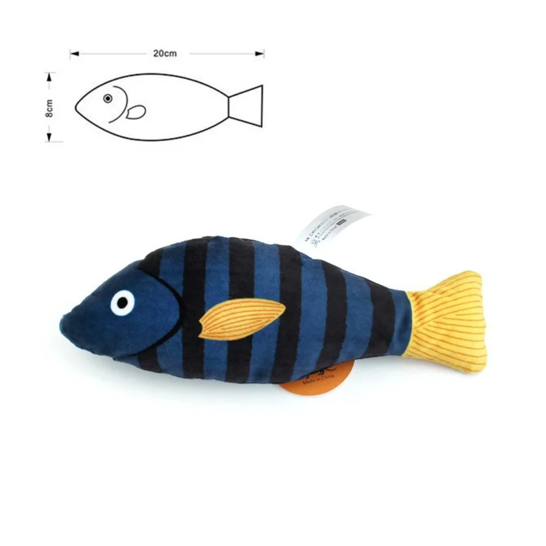Brinquedo Peixe para Gato Mastigável Recheado com Catnip
