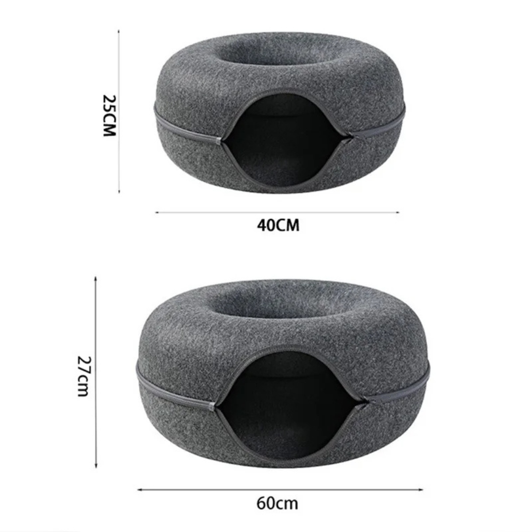 Cama Túnel de Feltro Rosquinha para Gatos