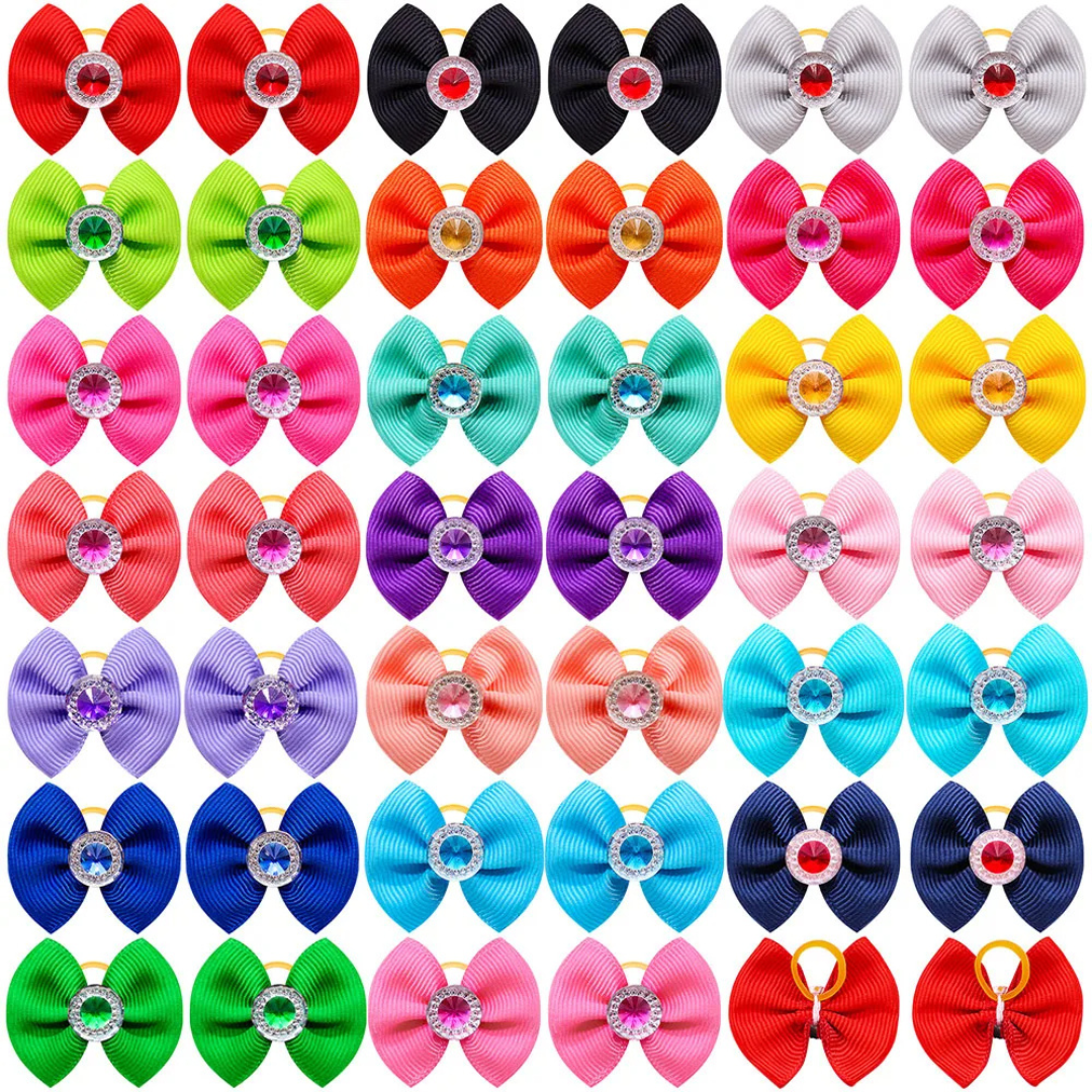 Laços de Cabelo com Elásticos Coloridos para Cães