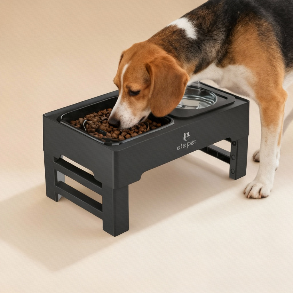 Alimentador Elevada Ajustável e Multifuncional com Comedouro Lento