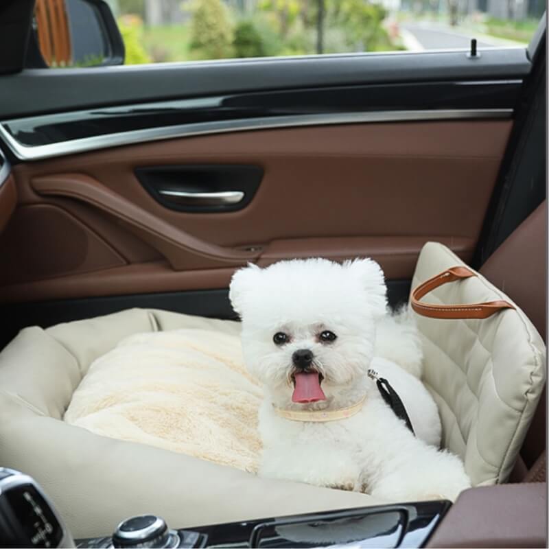 Cama de assento de carro para cachorro de couro sintético à prova d'água para dirigir segurança