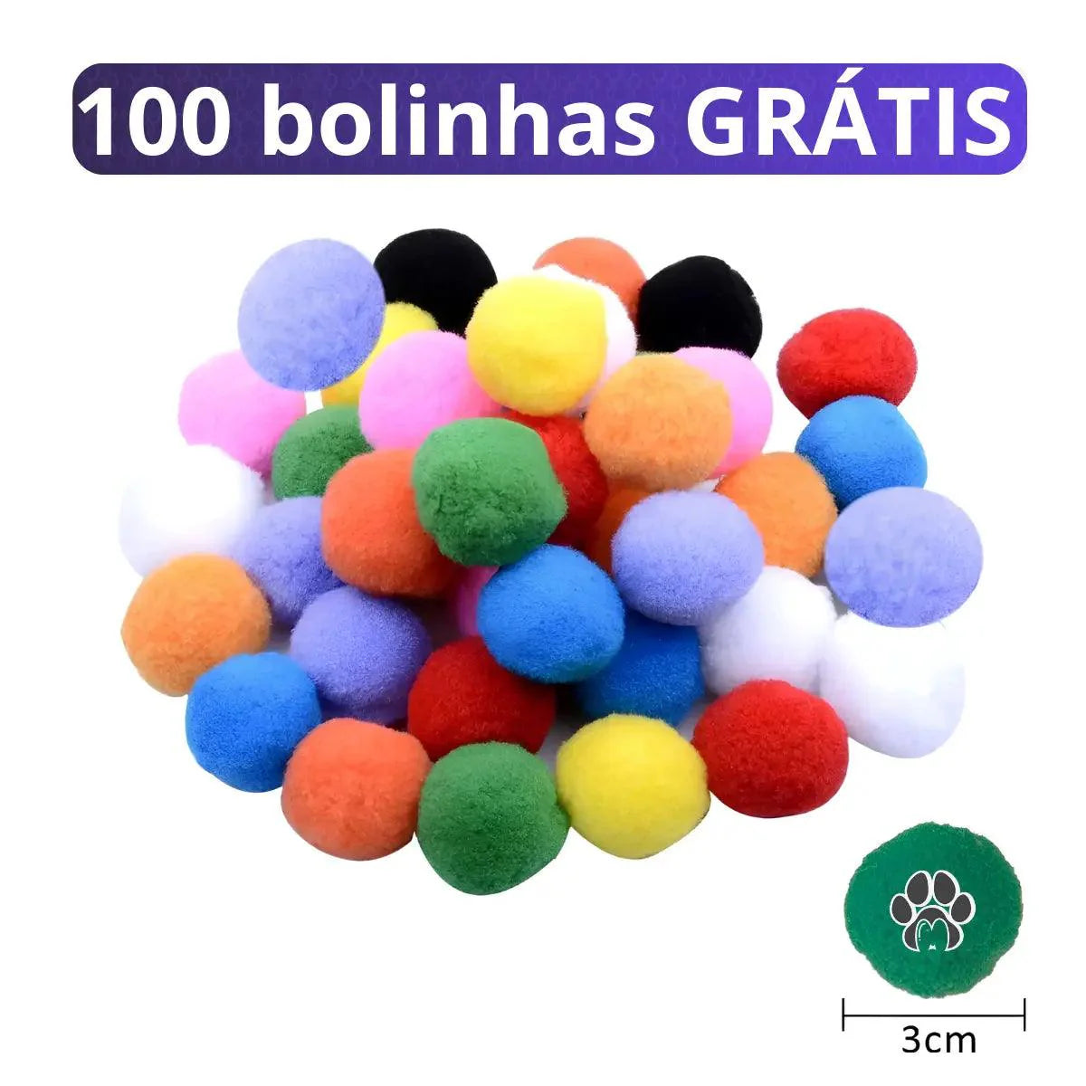 Lançador de Bolinhas para Gatos com 100 Bolinhas Grátis