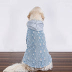 Bonito Denim Rasgado Cachorro Moletom Com Capuz Camisa Roupas