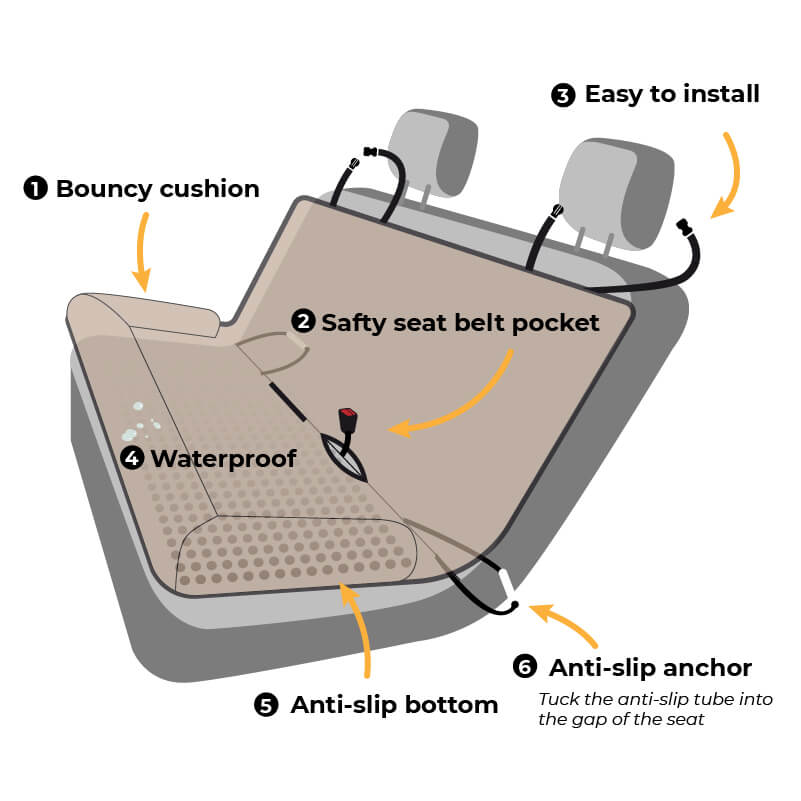 Car seat with bed for dogs