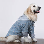 Bonito Denim Rasgado Cachorro Moletom Com Capuz Camisa Roupas