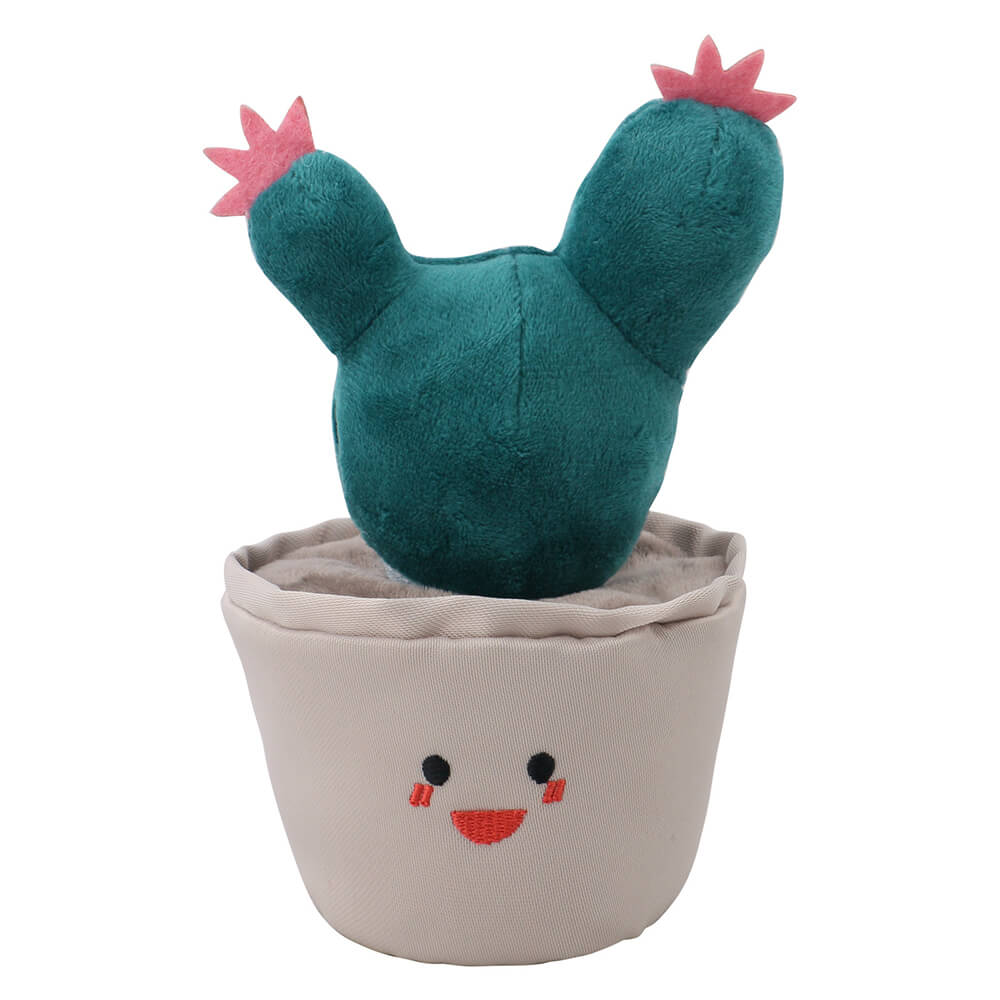 Cactus plush toy that makes noise for dogs, slow feeder, interactive toy.