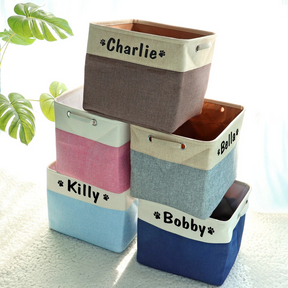 Caixa Cesto de Brinquedos Pet Personalizada com Nome