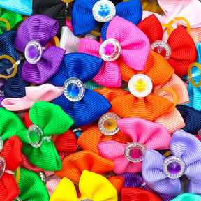 Laços de Cabelo com Elásticos Coloridos para Cães