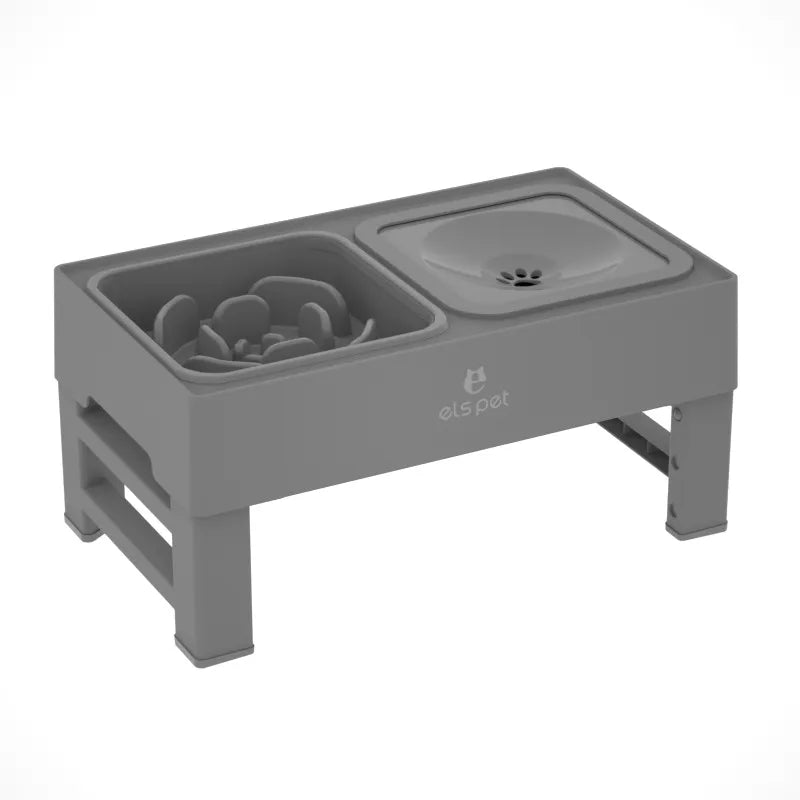 Adjustable and Multifunctional Elevated Feeder with Slow Feeder
