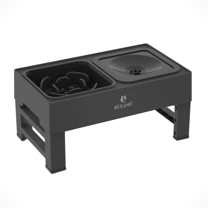 Adjustable and Multifunctional Elevated Feeder with Slow Feeder