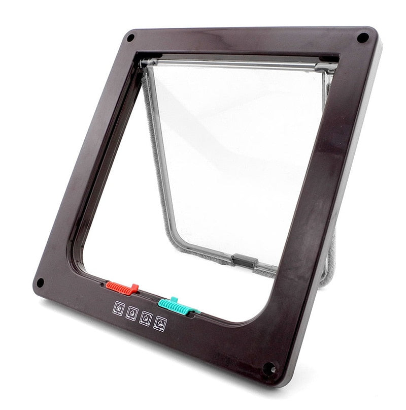 Flip-up door with safety lock.