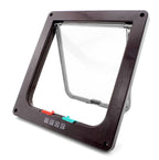 Flip-up door with safety lock.