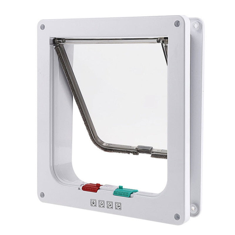 Flip-up door with safety lock.