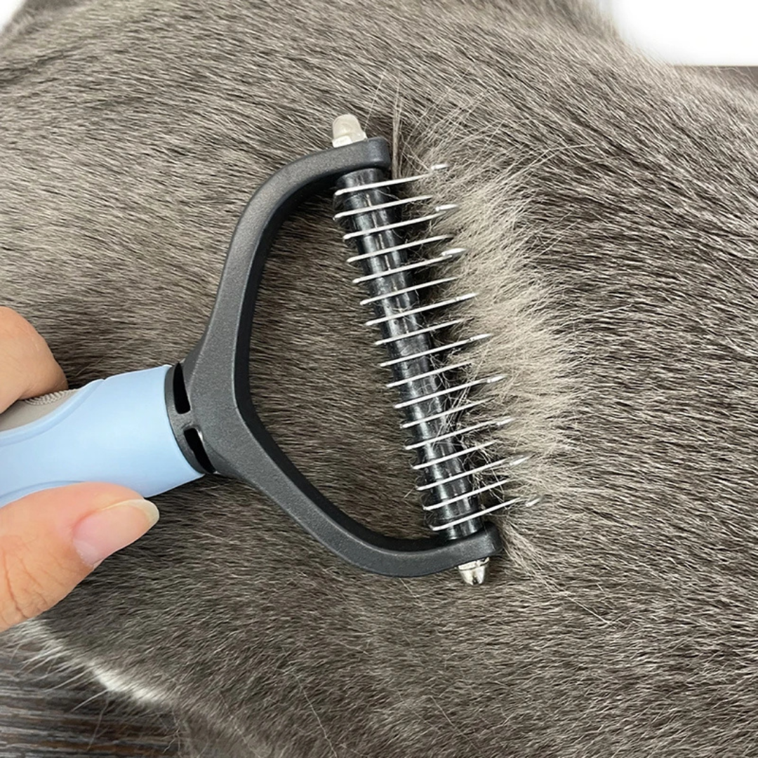 Escova Tira Pelos Descamação Pet Rake para Cães