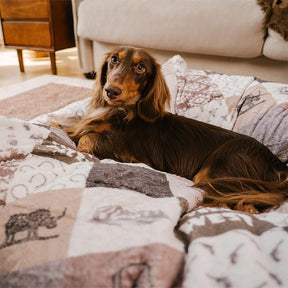 Cama de cachorro redonda calmante Boho Vintage Tassel lavável - Hunter Night