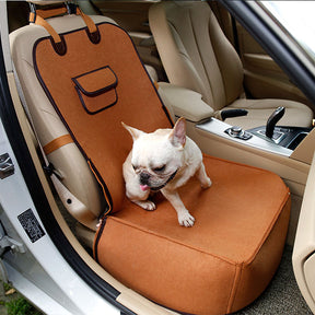 Cama com capa de assento de carro para cachorro em tecido de feltro natural