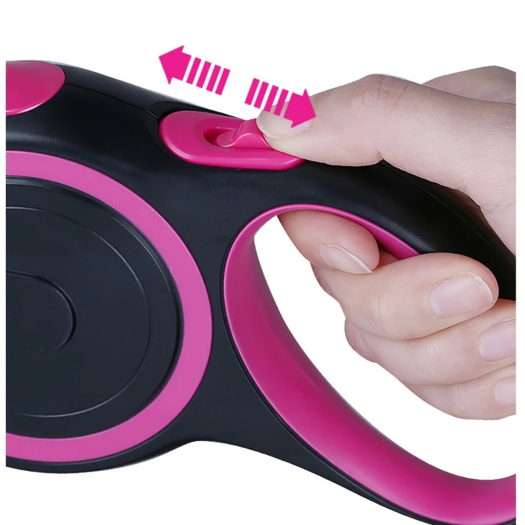 Guia Coleira Retrátil Reforçada para Cães e Gatos