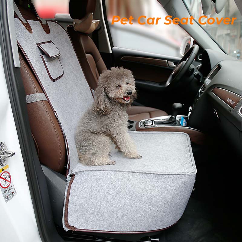 Cama com capa de assento de carro para cachorro em tecido de feltro natural