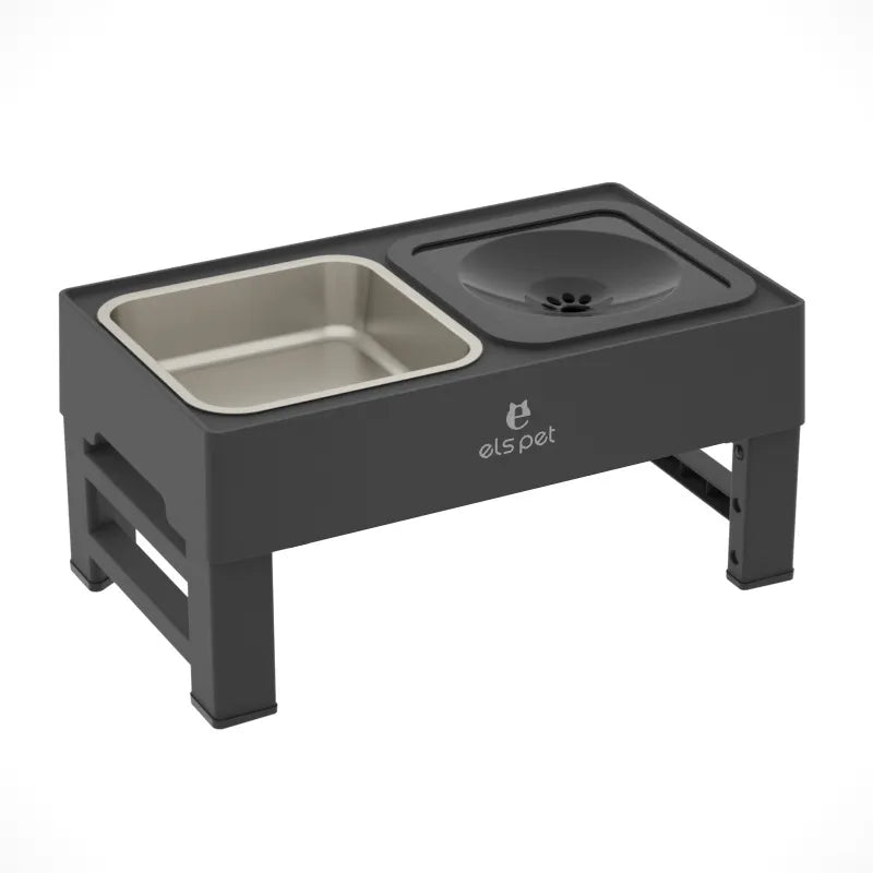 Adjustable and Multifunctional Elevated Feeder with Slow Feeder