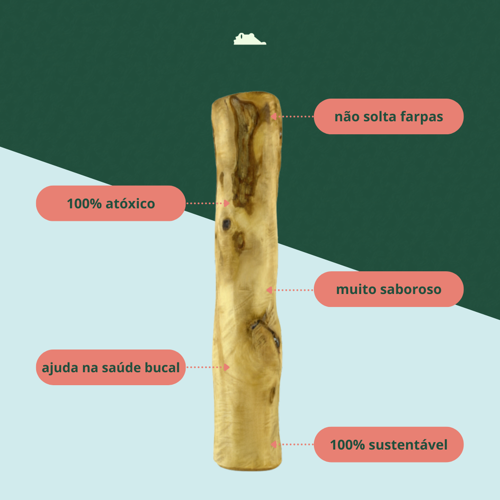 Mordedor Natural WoodCroc™ Resistente e Sustentável + Ebook e Frete Grátis