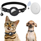 Black Tracking Collar with Free Air Tag - Real-Time Tracking