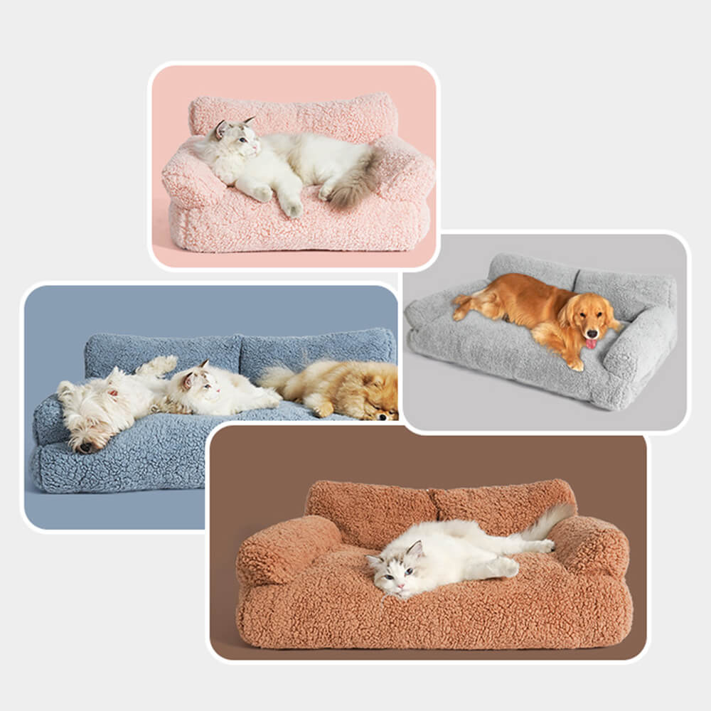 Cama de pelúcia macia de lã polar anti-ansiedade para animais de estimação, sofá-cama para cães