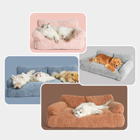 Cama de pelúcia macia de lã polar anti-ansiedade para animais de estimação, sofá-cama para cães