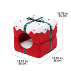 Christmas gift box, semi-enclosed, warm cave for sleeping, for dogs and cats.