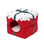 Christmas gift box, semi-enclosed, warm cave for sleeping, for dogs and cats.