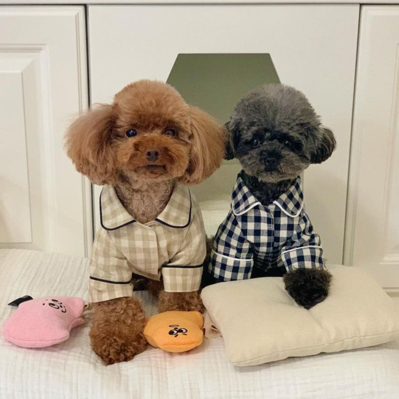 Pet Brie Checkered Pajamas