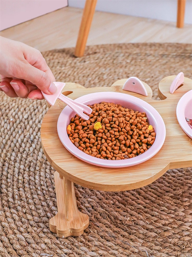 Ceramic Bowl with Kitten Design