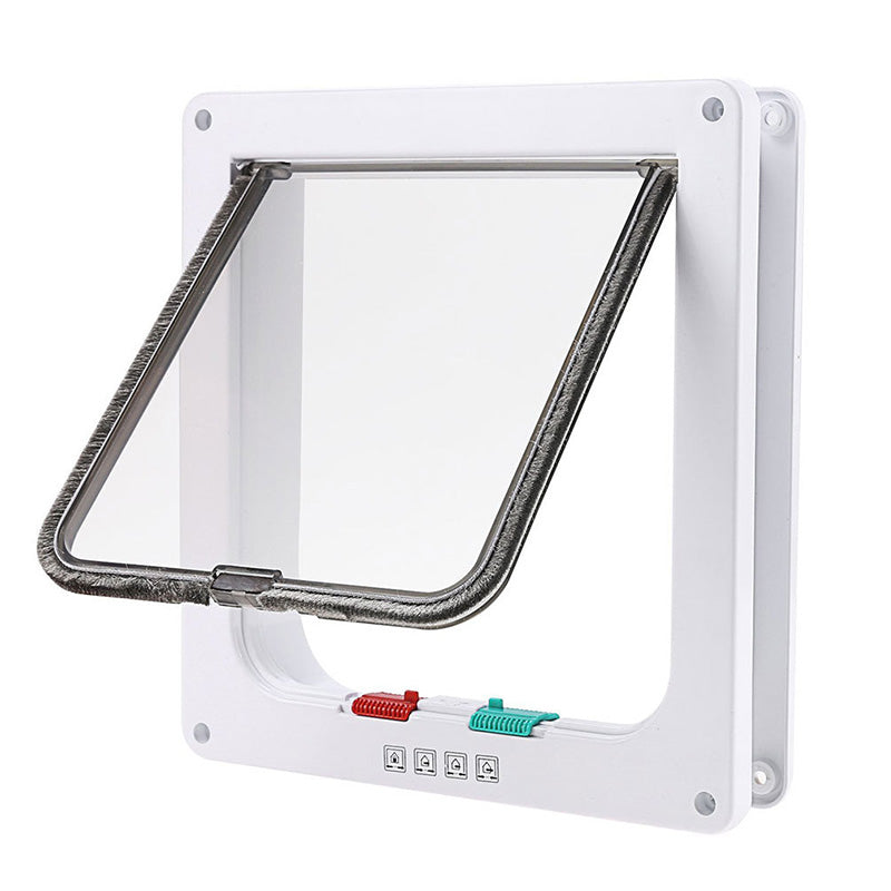 Flip-up door with safety lock.