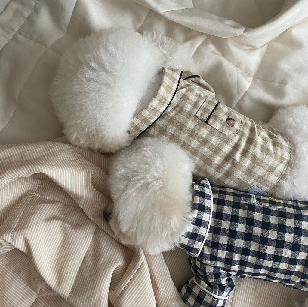 Pet Brie Checkered Pajamas