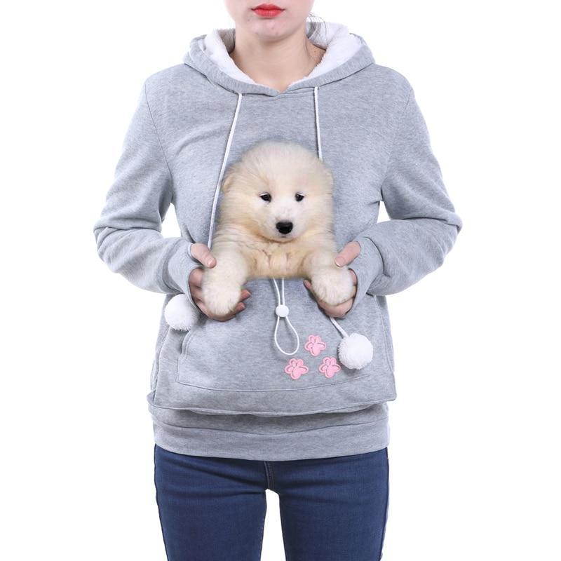 Kangaroo Hoodie with Paw Prints