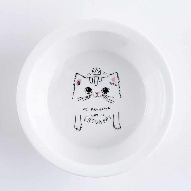 Ceramic Bowl with Kitten Design