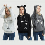 Kangaroo Hoodie with Paw Prints