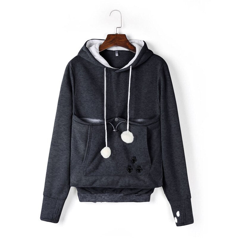 Kangaroo Hoodie with Paw Prints