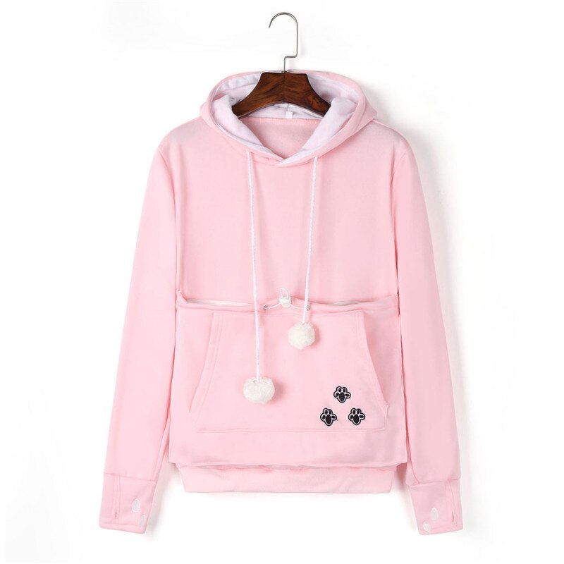 Kangaroo Hoodie with Paw Prints