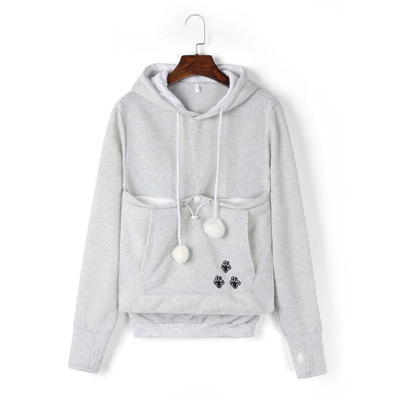 Kangaroo Hoodie with Paw Prints