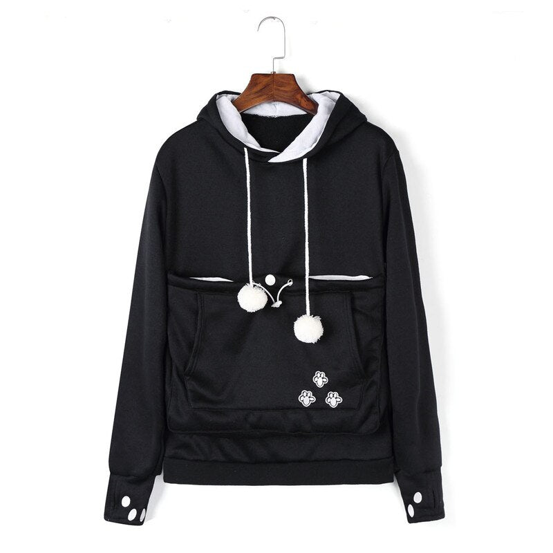 Kangaroo Hoodie with Paw Prints