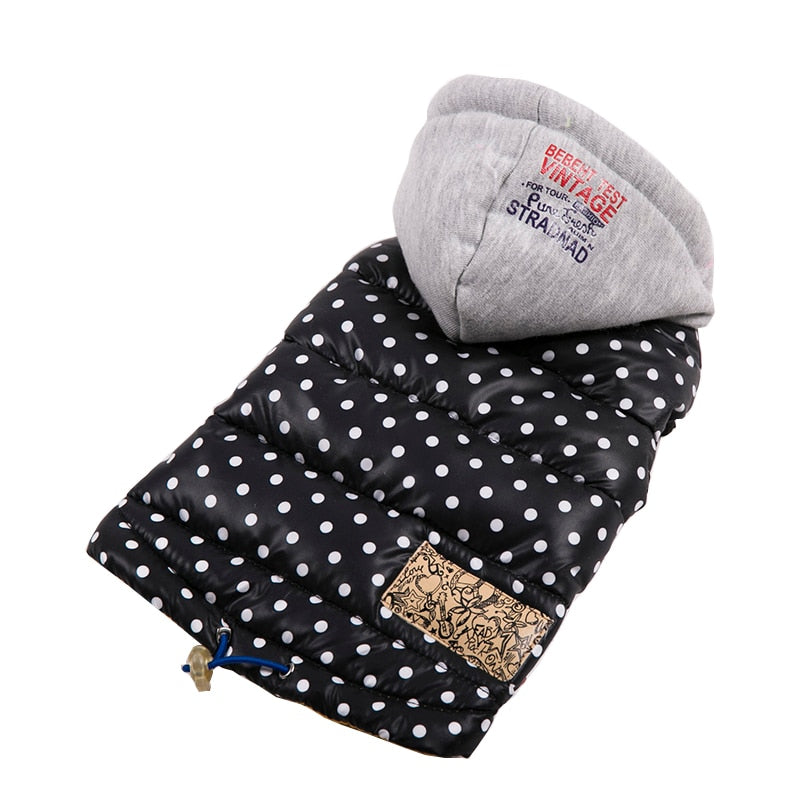 Pet Hooded Vest with Polka Dots