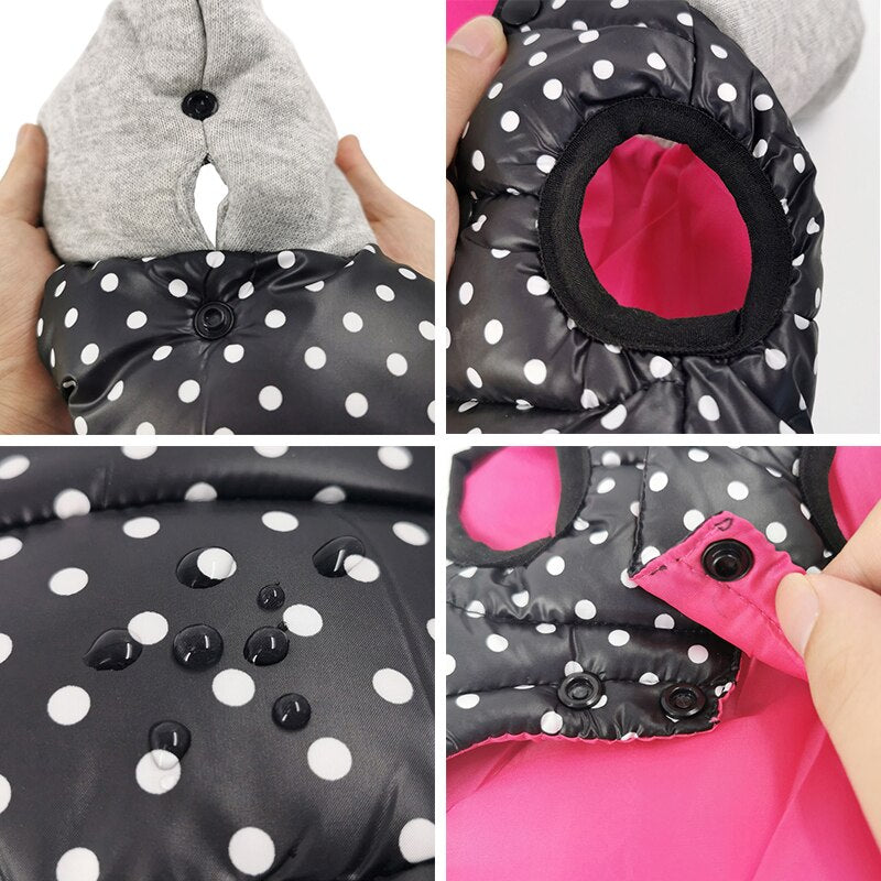 Pet Hooded Vest with Polka Dots