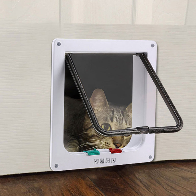 Flip-up door with safety lock.
