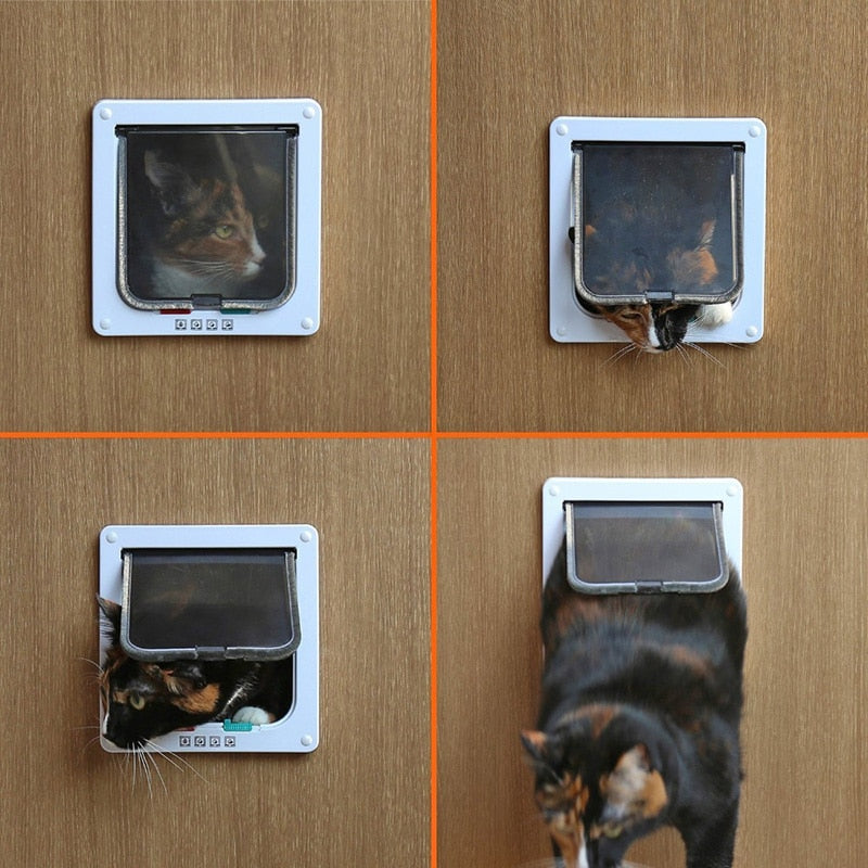 Flip-up door with safety lock.