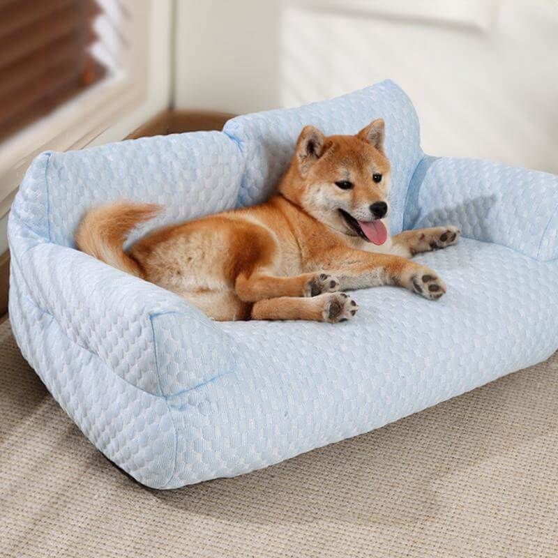 Cama com Resfriamento de Seda Gelada para Pet Lavável e Respirável Sofá-cama para Cão