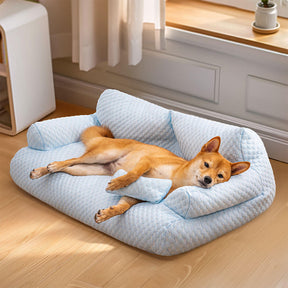 Cama com Resfriamento de Seda Gelada para Pet Lavável e Respirável Sofá-cama para Cão