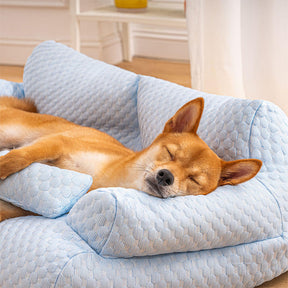 Cama com Resfriamento de Seda Gelada para Pet Lavável e Respirável Sofá-cama para Cão