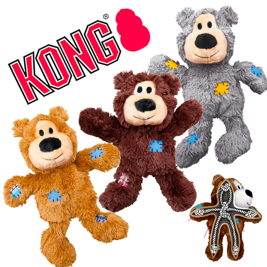 Brinquedo Pelúcia Kong Wild Bear - Urso de Pelúcia com corda Indestrutível
