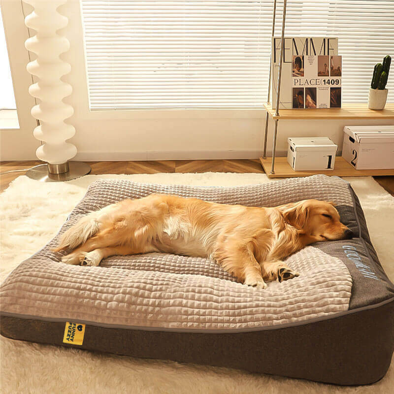 Capa de Cama para Cachorro - Cama Grande e Espessa com Almofada para Proteção de Coluna